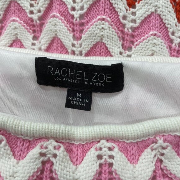 EMBELISHED CROCHET KNITTED BODYCON DRESS CAMILLE MULTICOLOR STRIPES Sz M TRENDY - Picture 10 of 16